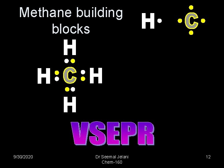 Methane building blocks 9/30/2020 Dr Seemal Jelani Chem-160 12 