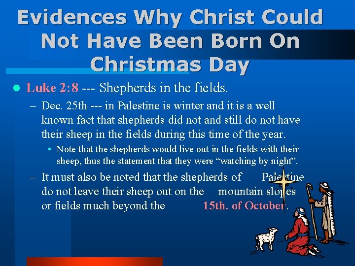 Evidences Why Christ Could Not Have Been Born On Christmas Day l Luke 2: