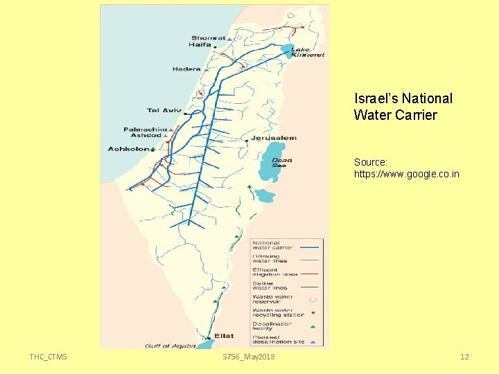 Israel’s National Water Carrier Source: https: //www. google. co. in THC_CTMS S 756_May 2018