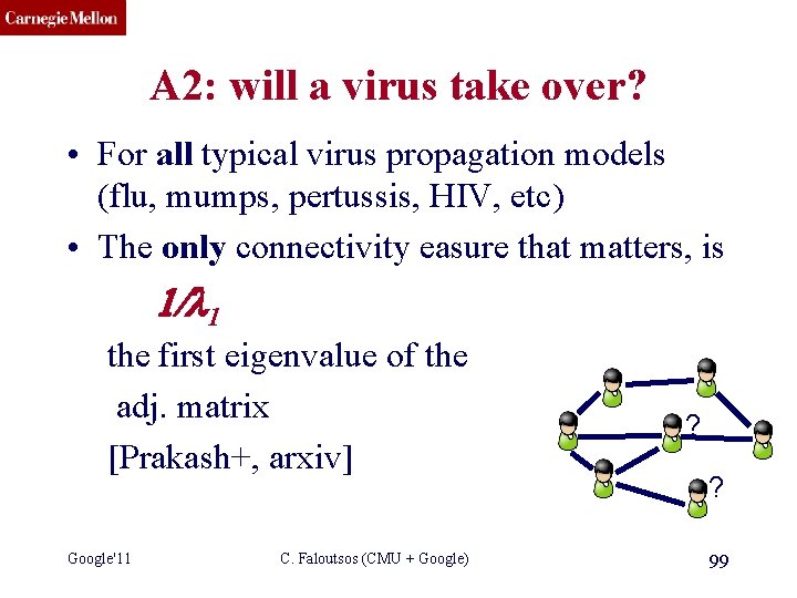 CMU SCS A 2: will a virus take over? • For all typical virus