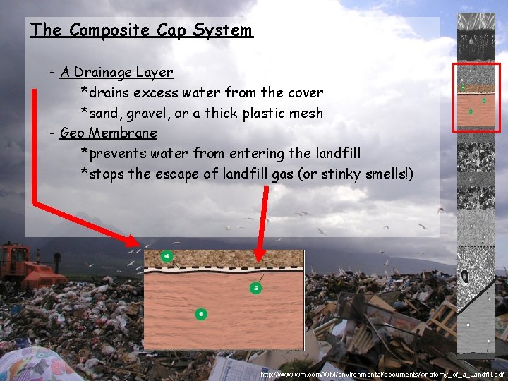 The Composite Cap System - A Drainage Layer *drains excess water from the cover