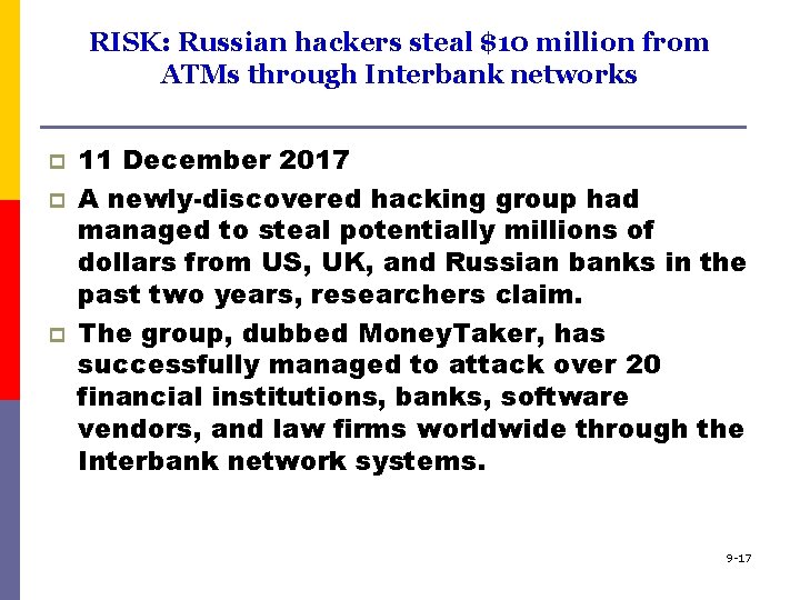 RISK: Russian hackers steal $10 million from ATMs through Interbank networks p p p