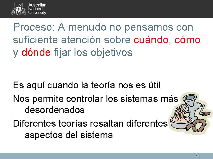 Proceso: A menudo no pensamos con suficiente atención sobre cuándo, cómo y dónde fijar