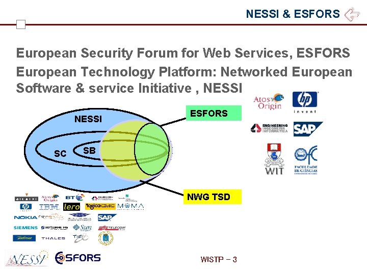NESSI & ESFORS European Security Forum for Web Services, ESFORS European Technology Platform: Networked