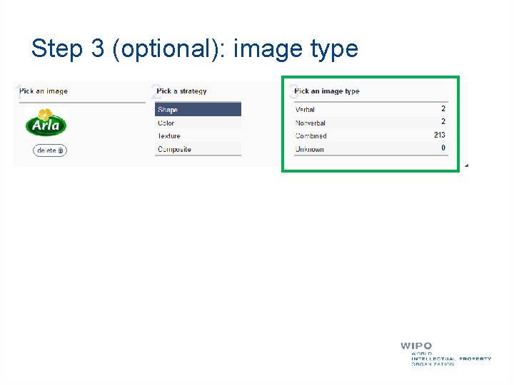 Step 3 (optional): image type 