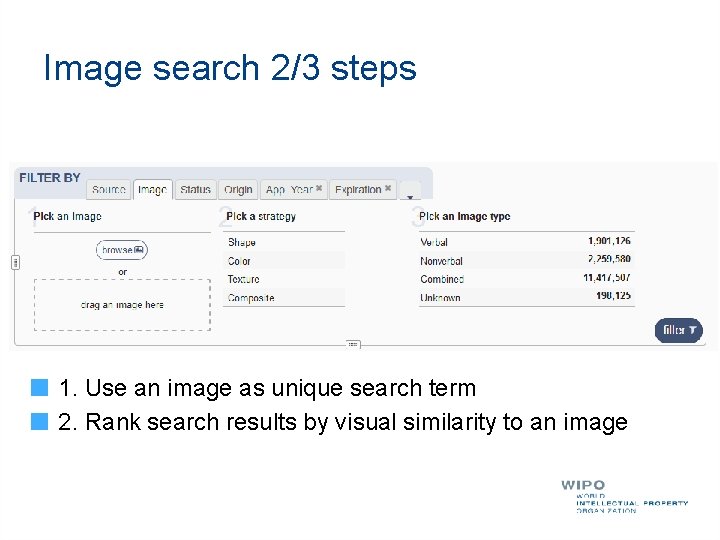 Image search 2/3 steps 1. Use an image as unique search term 2. Rank