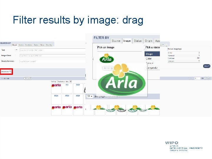 Filter results by image: drag 