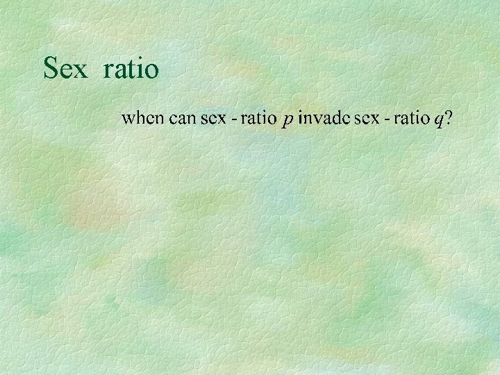Sex ratio 