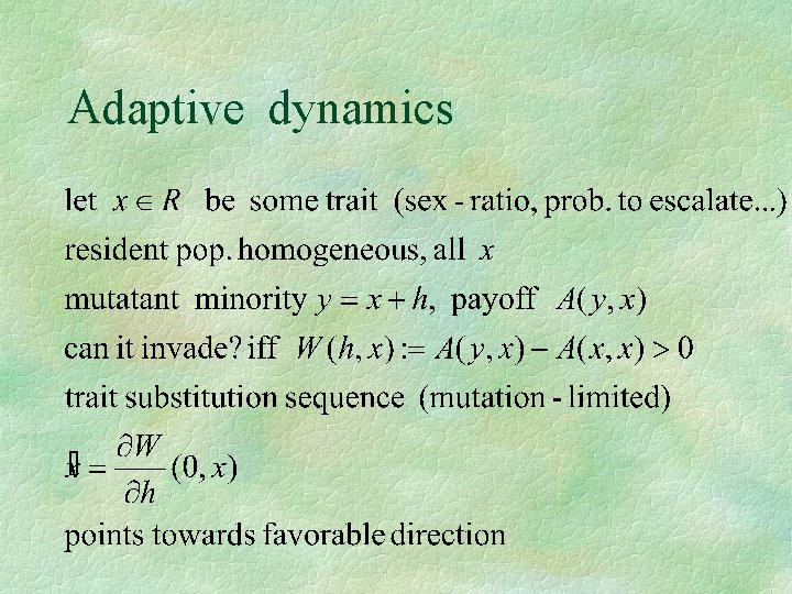 Adaptive dynamics 