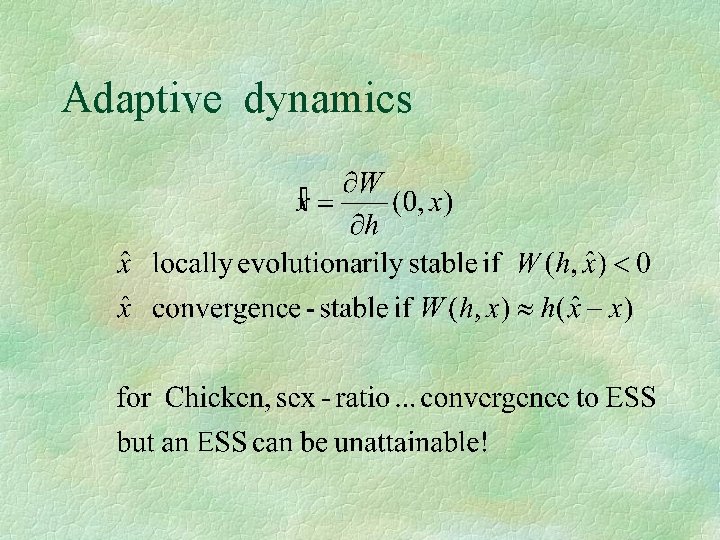 Adaptive dynamics 
