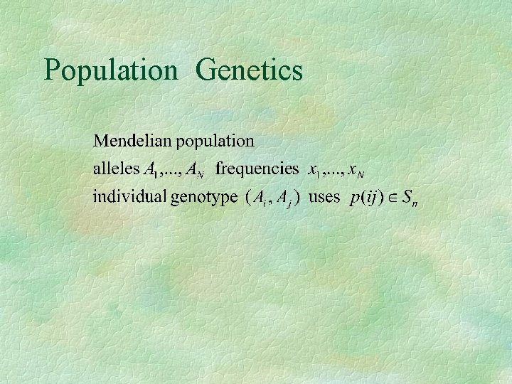 Population Genetics 