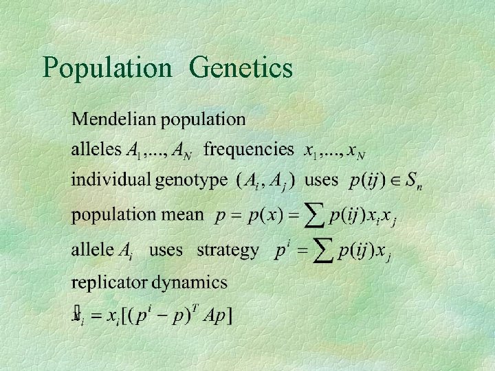 Population Genetics 