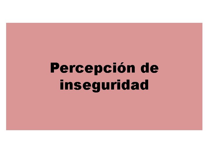 Percepción de inseguridad 