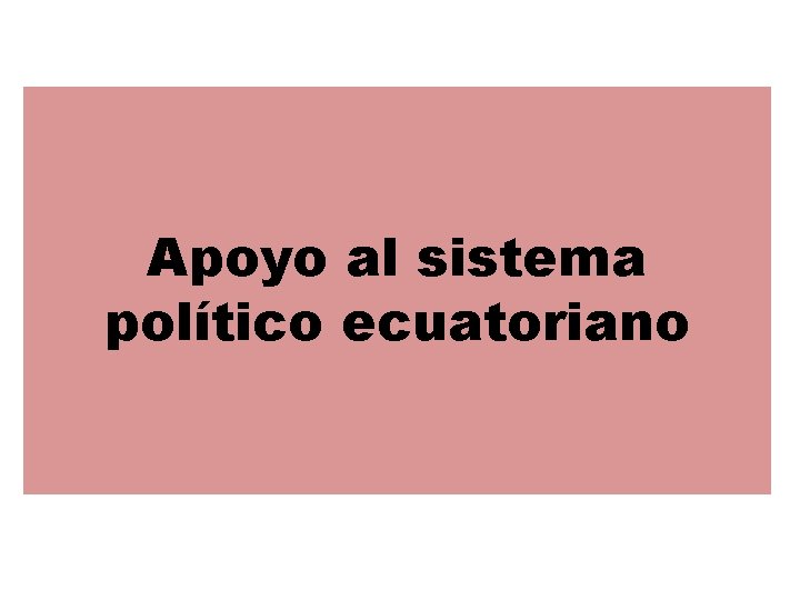 Apoyo al sistema político ecuatoriano 