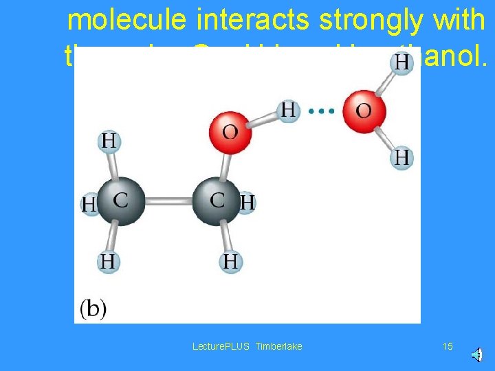 molecule interacts strongly with the polar O—H bond in ethanol. Lecture. PLUS Timberlake 15