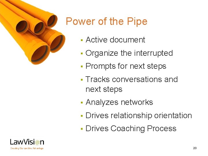 Power of the Pipe § Active document § Organize the interrupted § Prompts for