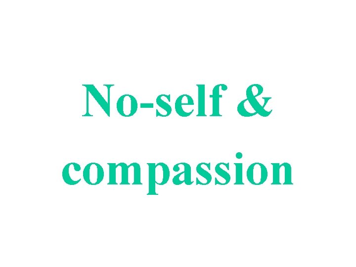No-self & compassion 