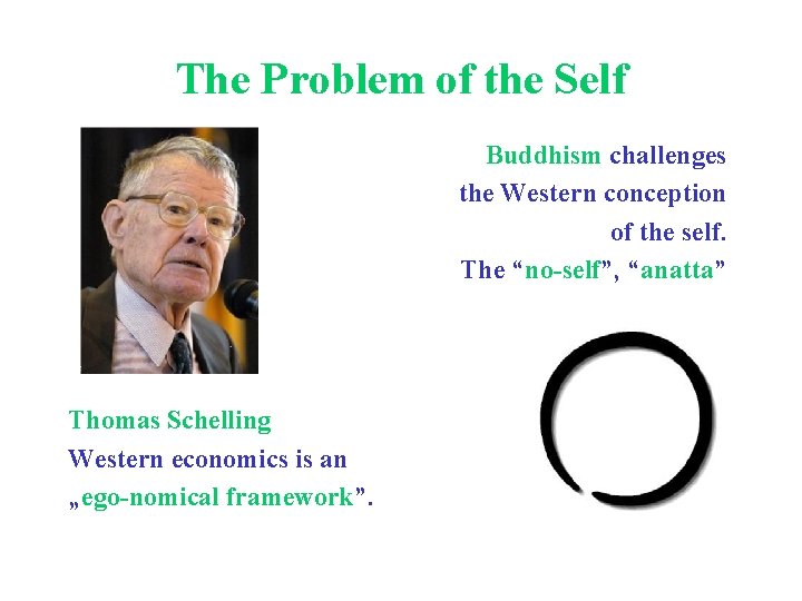 The Problem of the Self Buddhism challenges the Western conception of the self. The