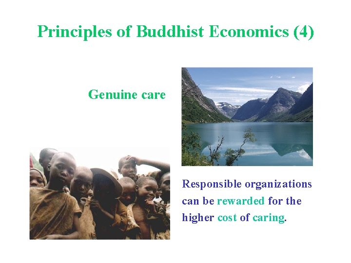 Principles of Buddhist Economics (4) Genuine care Responsible organizations can be rewarded for the