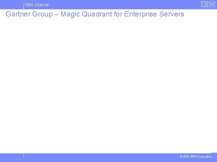 IBM e. Server Gartner Group – Magic Quadrant for Enterprise Servers © 2004 IBM