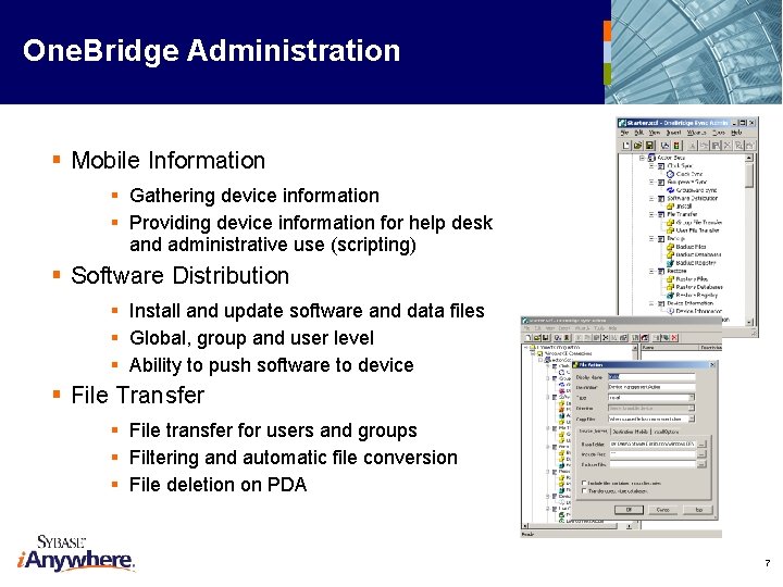 One. Bridge Administration § Mobile Information § Gathering device information § Providing device information