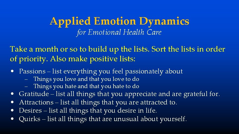 Applied Emotion Dynamics for Emotional Health Care Take a month or so to build