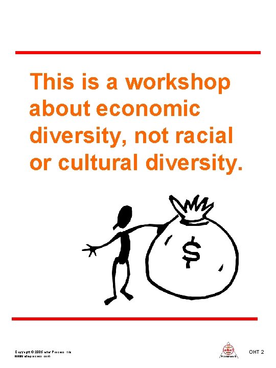 This is a workshop about economic diversity, not racial or cultural diversity. Copyright ©