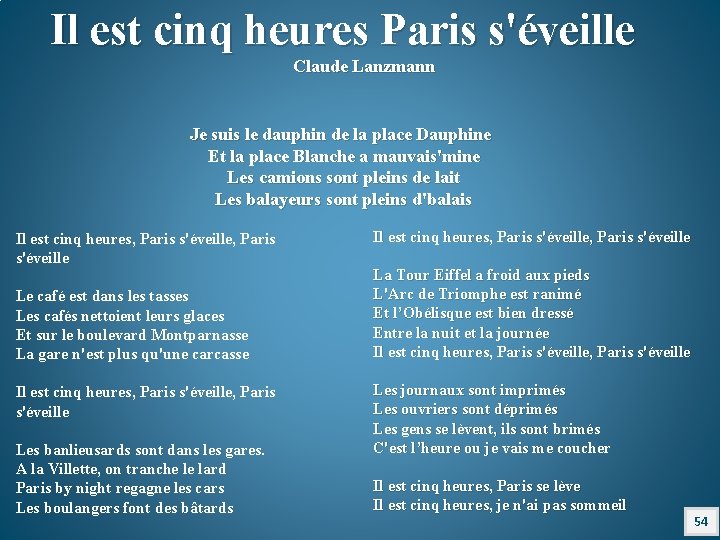 Il est cinq heures Paris s'éveille Claude Lanzmann Je suis le dauphin de la