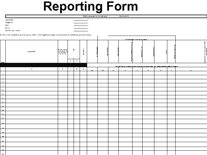Reporting Form PSW services/support delivery tracking tool Form Number 2 a Name of PSW