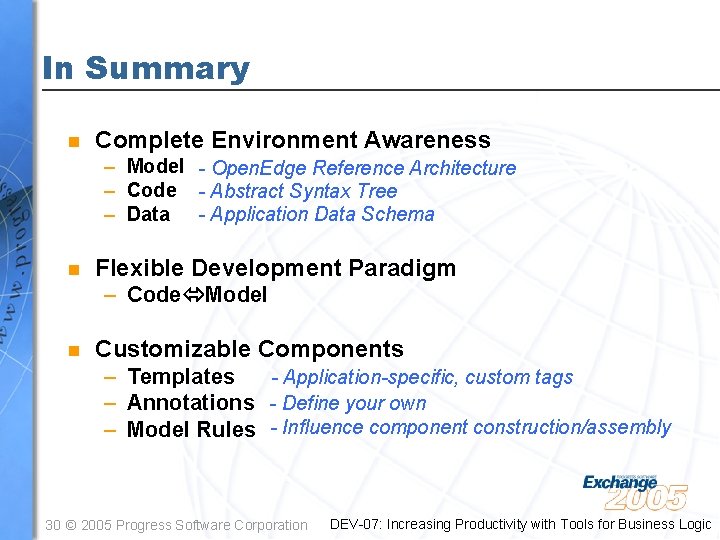 In Summary n Complete Environment Awareness – Model - Open. Edge Reference Architecture –