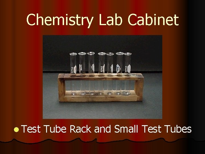 Chemistry Lab Cabinet l Test Tube Rack and Small Test Tubes 