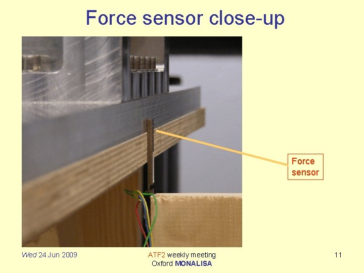 Force sensor close-up Force sensor Wed 24 Jun 2009 ATF 2 weekly meeting Oxford
