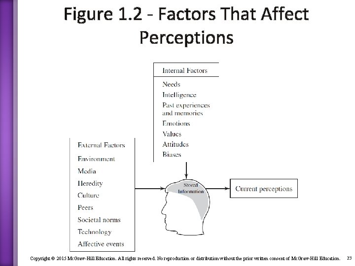 Figure 1. 2 - Factors That Affect Perceptions Copyright © 2015 Mc. Graw-Hill Education.