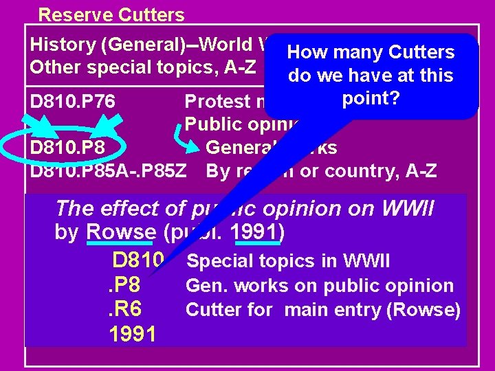 Reserve Cutters History (General)--World War. How II (1939 -1945)-many Cutters Other special topics, A-Z