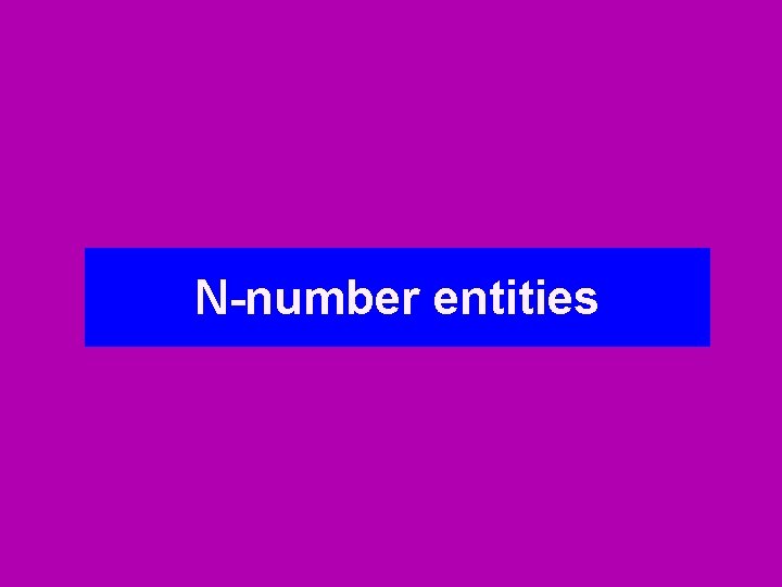 N-number entities 