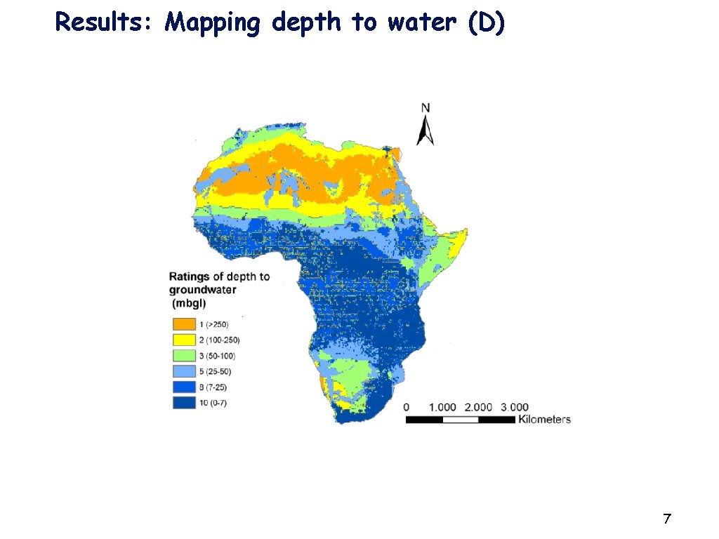 Results: Mapping depth to water (D) 7 