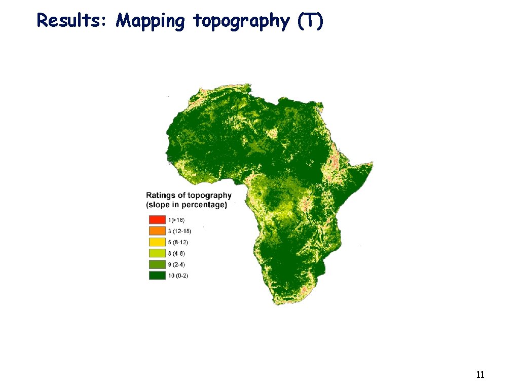 Results: Mapping topography (T) 11 