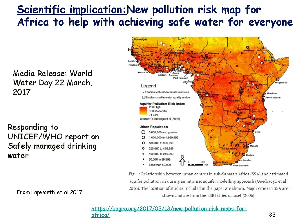 Scientific implication: New pollution risk map for Africa to help with achieving safe water