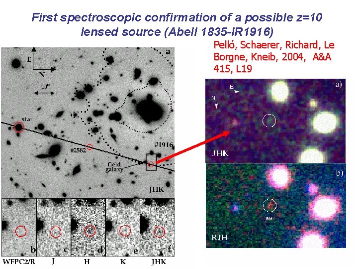 First spectroscopic confirmation of a possible z=10 lensed source (Abell 1835 -IR 1916) Pelló,