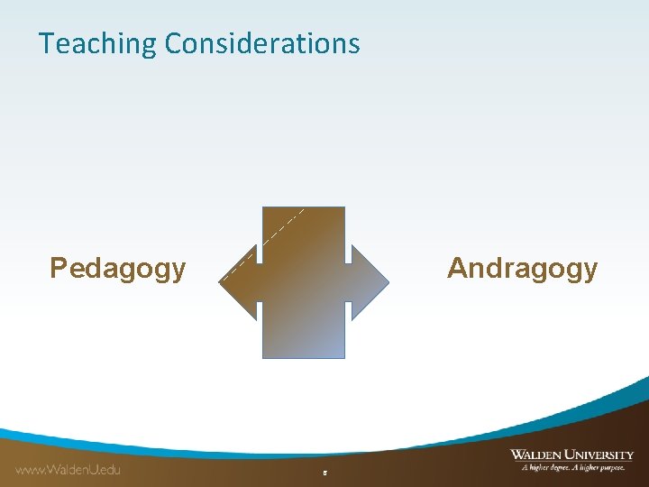 Teaching Considerations Andragogy Pedagogy 6 