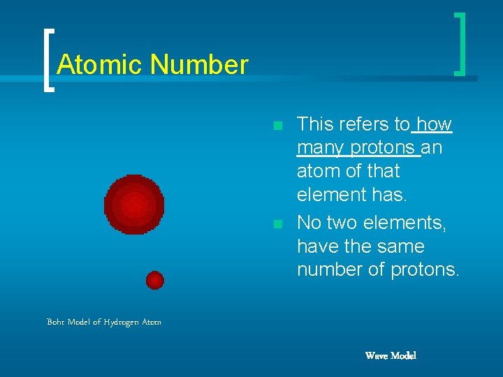 Atomic Number n n This refers to how many protons an atom of that
