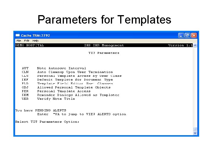 Parameters for Templates 
