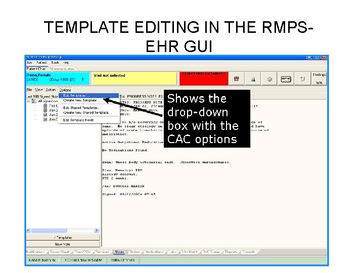 TEMPLATE EDITING IN THE RMPSEHR GUI 
