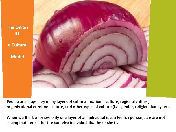 The Onion as a Cultural Model People are shaped by many layers of culture