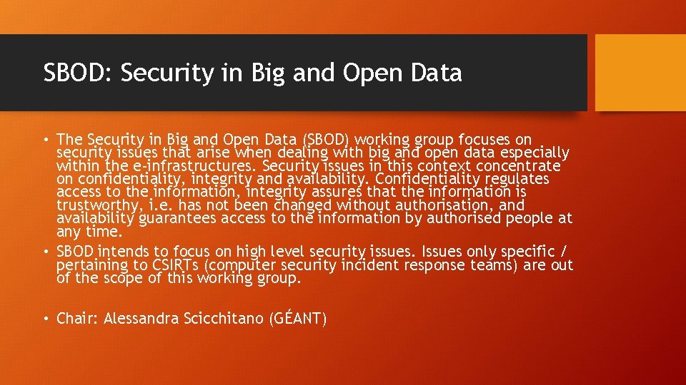 SBOD: Security in Big and Open Data • The Security in Big and Open