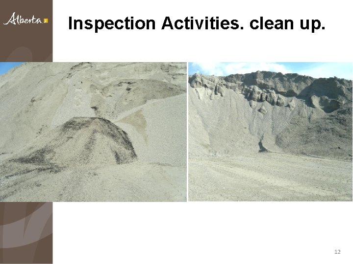 Inspection Activities. clean up. 12 