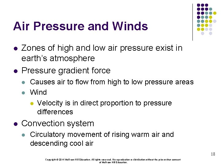 Air Pressure and Winds l l Zones of high and low air pressure exist
