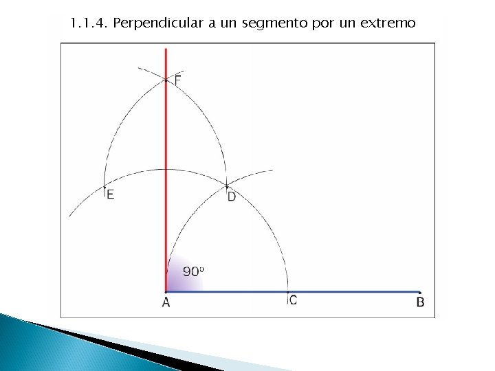 1. 1. 4. Perpendicular a un segmento por un extremo 