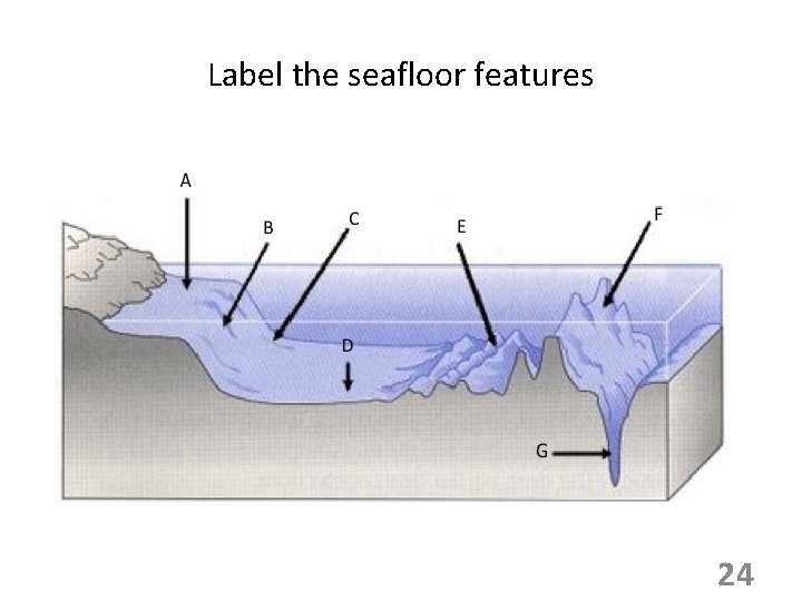 Label the seafloor features 24 