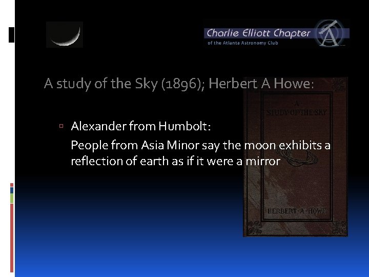 A study of the Sky (1896); Herbert A Howe: Alexander from Humbolt: People from
